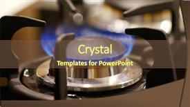  Presentation with gas turbine engines - Cool new presentation design with gas burner on the stove backdrop and a tawny brown colored foreground