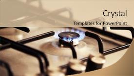  Presentation with gas utility - Beautiful PPT theme featuring gas burner with flame backdrop and a lemonade colored foreground