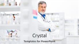  Presentation with gas chromatography - Colorful presentation theme enhanced with gas chromatography - senior male researcher carrying backdrop and a white colored foreground