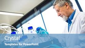  Presentation with gas chromatography - Presentation having gas chromatography - senior male researcher carrying background and a  colored foreground