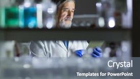  Presentation with scientific research - Amazing presentation having gas chromatography - senior male researcher carrying backdrop and a seafoam green colored foreground