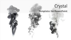  Presentation with smoke - Presentation theme having gas collection - white smoke blot isolated background and a white colored foreground