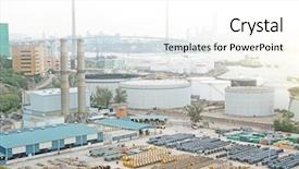  Presentation with oil exploration - Cool new slides with gas container and bridge backdrop and a white colored foreground