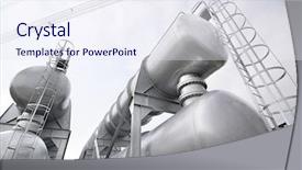  Presentation with container - Beautiful theme featuring gas container backdrop and a sky blue colored foreground