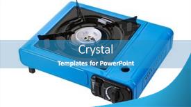  Presentation with gas - Presentation design featuring gas-cooker-isolated-on-white background and a teal colored foreground