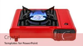  Presentation with gas - Presentation with gas-cooker-with-burning-fire background and a red colored foreground