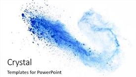  Presentation with explosion - Colorful presentation theme enhanced with gas cutting - explosion of blue powder backdrop and a white colored foreground