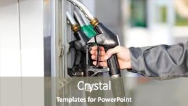  Presentation with distribution - Beautiful slide deck featuring gas distribution industry - man holding a gasoline nozzle backdrop and a  colored foreground