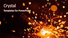  Presentation with gas welding - Audience pleasing slides consisting of gas electrical production - artistic welding sparks light industrial backdrop and a wine colored foreground