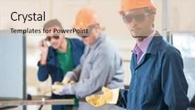  Presentation with welding - Colorful slide set enhanced with gas electrical production - black smith welding pieces backdrop and a lemonade colored foreground