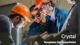  Presentation with gas welding - PPT theme consisting of gas electrical production - black smith welding pieces background and a tawny brown colored foreground