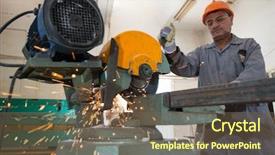  Presentation with welding - PPT theme with gas electrical production - black smith welding pieces background and a violet colored foreground