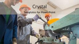  Presentation with welding - PPT theme enhanced with gas electrical production - black smith welding pieces background and a soft green colored foreground