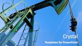  Presentation with oil gas - Presentation theme featuring gas oil - pumpjack background and a teal colored foreground