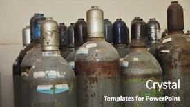  Presentation with energy gas - PPT layouts featuring gas energy container representing storage background and a dark gray colored foreground