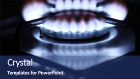  Presentation with oil and gas - Theme with gas fire of a stove background and a ocean colored foreground