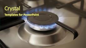  Presentation with flame - Cool new PPT layouts with gas flame from kitchen stove backdrop and a tawny brown colored foreground