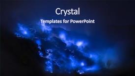  Presentation with sulfur - Beautiful PPT theme featuring gas flare - blue sulfur flames kawah ijen backdrop and a navy blue colored foreground