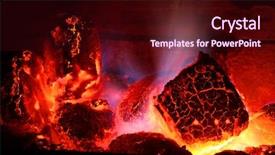  Presentation with burning coal - Amazing PPT layouts having gas flare - burning brown coal - conceptual backdrop and a wine colored foreground