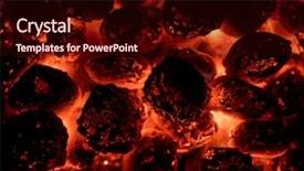  Presentation with charcoal briquettes - Presentation theme having gas flare - flaming hot charcoal briquettes background and a wine colored foreground