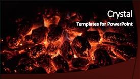  Presentation with charcoal briquettes - Slide deck enhanced with gas flare - glowing hot charcoal briquettes background and a black colored foreground