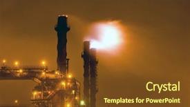  Presentation with scene - Audience pleasing presentation consisting of gas flare - nightly scene of an industrial backdrop and a tawny brown colored foreground