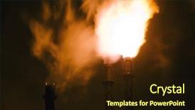  Presentation with gas - Cool new PPT theme with gas flare - nightly scene of an industrial backdrop and a wine colored foreground
