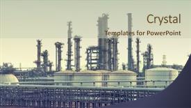  Presentation with oil refinery - Presentation design consisting of gas flare - oil refinery industrial plant background and a  colored foreground