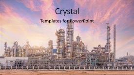  Presentation with oil refinery - Slides enhanced with gas flare - oil refinery industrial plant background and a lemonade colored foreground