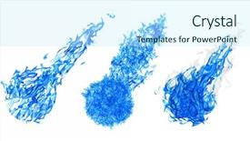  Presentation with ball bearing on a white - Beautiful presentation theme featuring gas flare - set of balls of fire backdrop and a cool aqua colored foreground