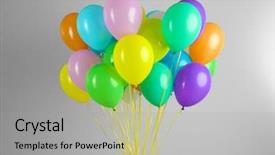  Presentation with balloons - Cool new theme with gas helio - colorful balloons on grey background backdrop and a light gray colored foreground