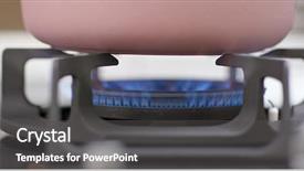  Presentation with natural gas - Presentation theme featuring gas inflammation in stove burner background and a dark gray colored foreground