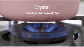  Presentation with natural gas - PPT theme with gas inflammation in stove burner background and a coral colored foreground