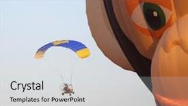  Presentation with festival - PPT theme featuring physics heat - festival of balloons background and a light gray colored foreground