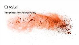  Presentation with abstract color powder explosion - PPT theme featuring gas line - explosion of orange powder isolated background and a sky blue colored foreground