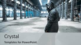  Presentation with horror - Amazing presentation theme having gas mask horror of nuclear backdrop and a light gray colored foreground