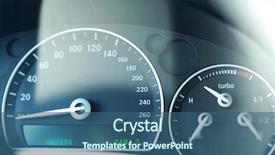  Presentation with car - Theme with gas mesurement - car gauge close up shallow background and a ocean colored foreground