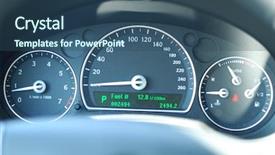  Presentation with pest car control - Slides featuring gas mesurement - car gauge close up shallow background and a ocean colored foreground