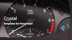  Presentation with gas - Amazing PPT theme having gas mesurement - car gauge with driving wheel backdrop and a dark gray colored foreground