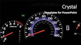  Presentation with automobile - PPT theme enhanced with gas mesurement - closeup shot of an automobile background and a black colored foreground