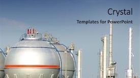  Presentation with fuel tank - Amazing slides having gas mesurement - fuel tank in the refinery backdrop and a teal colored foreground