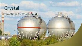  Presentation with fuel tank - Colorful PPT theme enhanced with gas mesurement - fuel tank in the refinery backdrop and a lemonade colored foreground