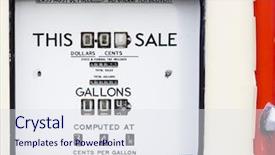  Presentation with petrol station - Theme featuring gas mesurement - indicator detail old petrol station background and a sky blue colored foreground