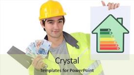  Presentation with roman columns money - Presentation theme with natural frosty pattern on winter background and a gray colored foreground.