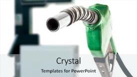  Presentation with gas station - Beautiful PPT theme featuring gas nozzle and the station backdrop and a lemonade colored foreground