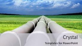  Presentation with pipe line - Amazing slides having gas pipe line that laid backdrop and a light gray colored foreground