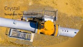  Presentation with gas pipeline - Presentation design having gas-pipeline-gazelle-one-part background and a gold colored foreground