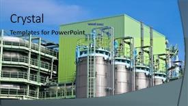  Presentation with industrial waste - PPT layouts consisting of gas pipelines - details of an industrial municipal background and a teal colored foreground