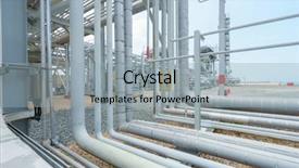  Presentation with oil pipeline - Amazing slide set having gas pipelines - equipment and pipeline in oil backdrop and a light gray colored foreground