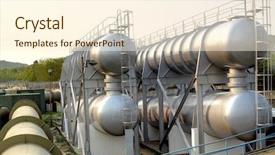  Presentation with oil tanks - Amazing slides having gas pipelines - oil tanks and pipes outdoor backdrop and a cream colored foreground